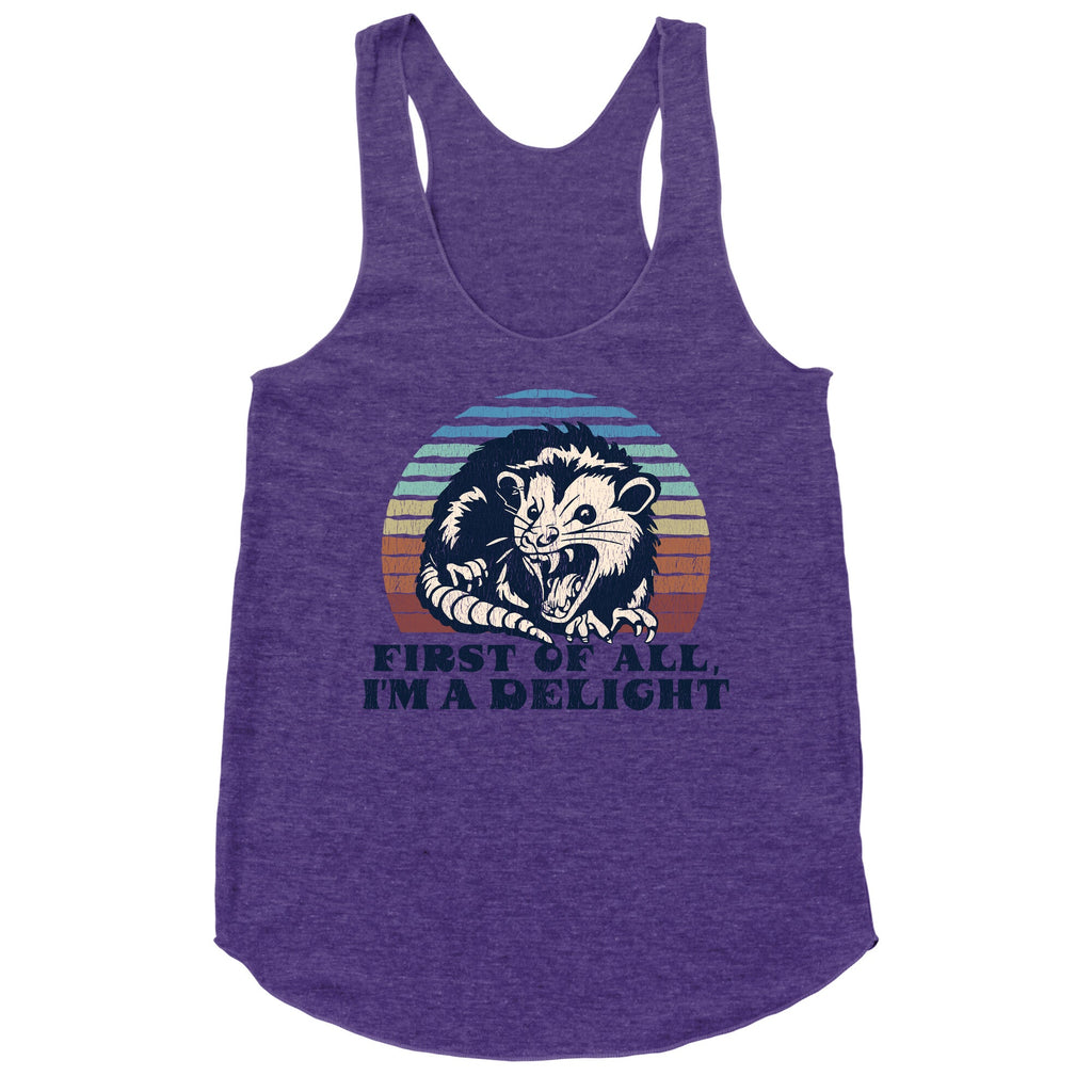 Delightful Unhinged Possum Racerback Tank