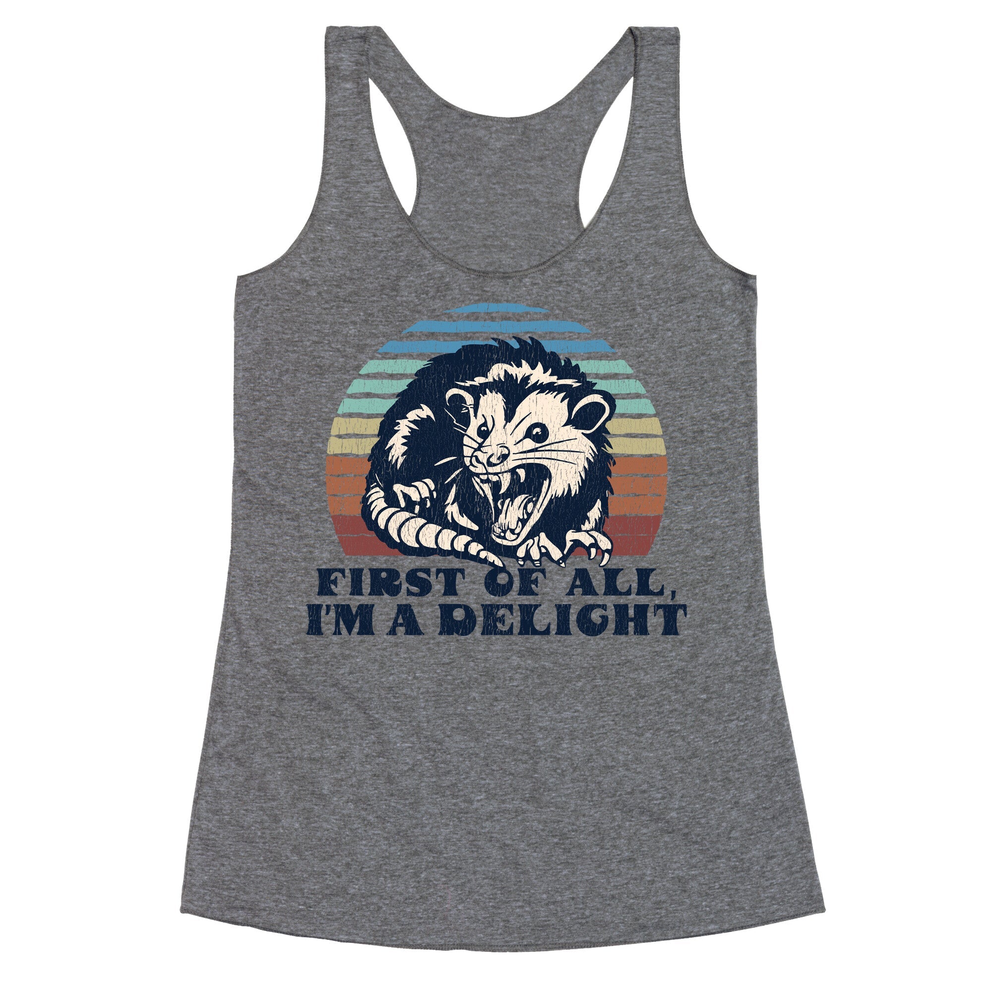 Delightful Unhinged Possum Racerback Tank