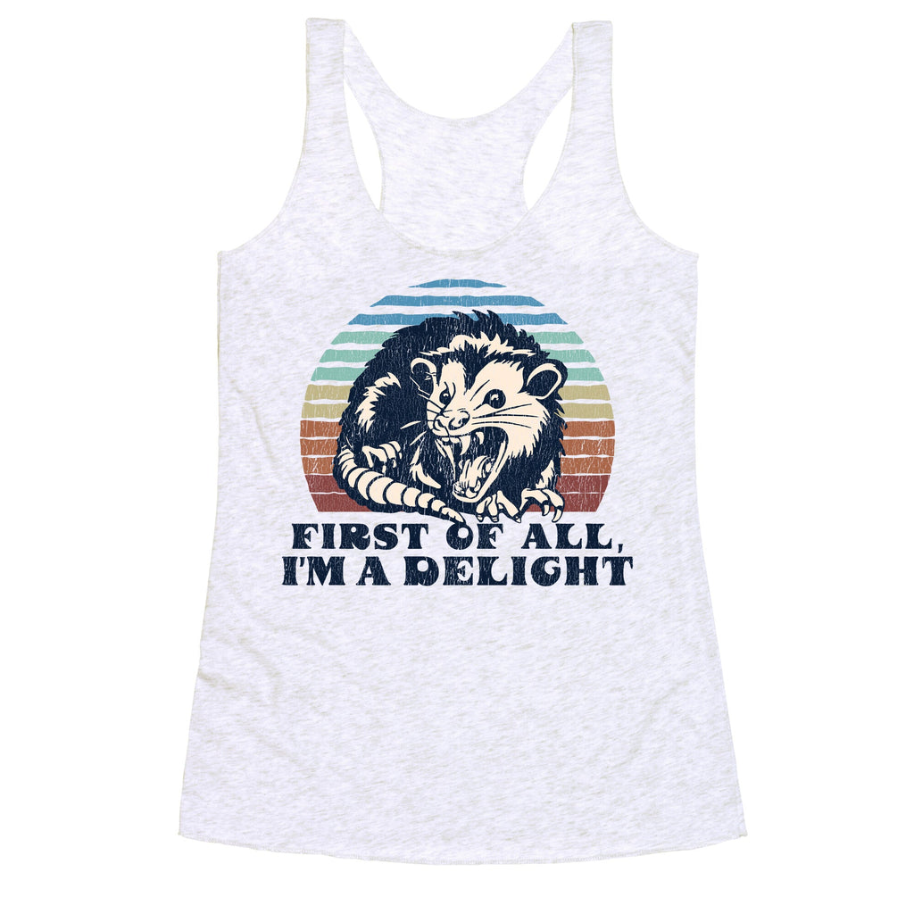 Delightful Unhinged Possum Racerback Tank
