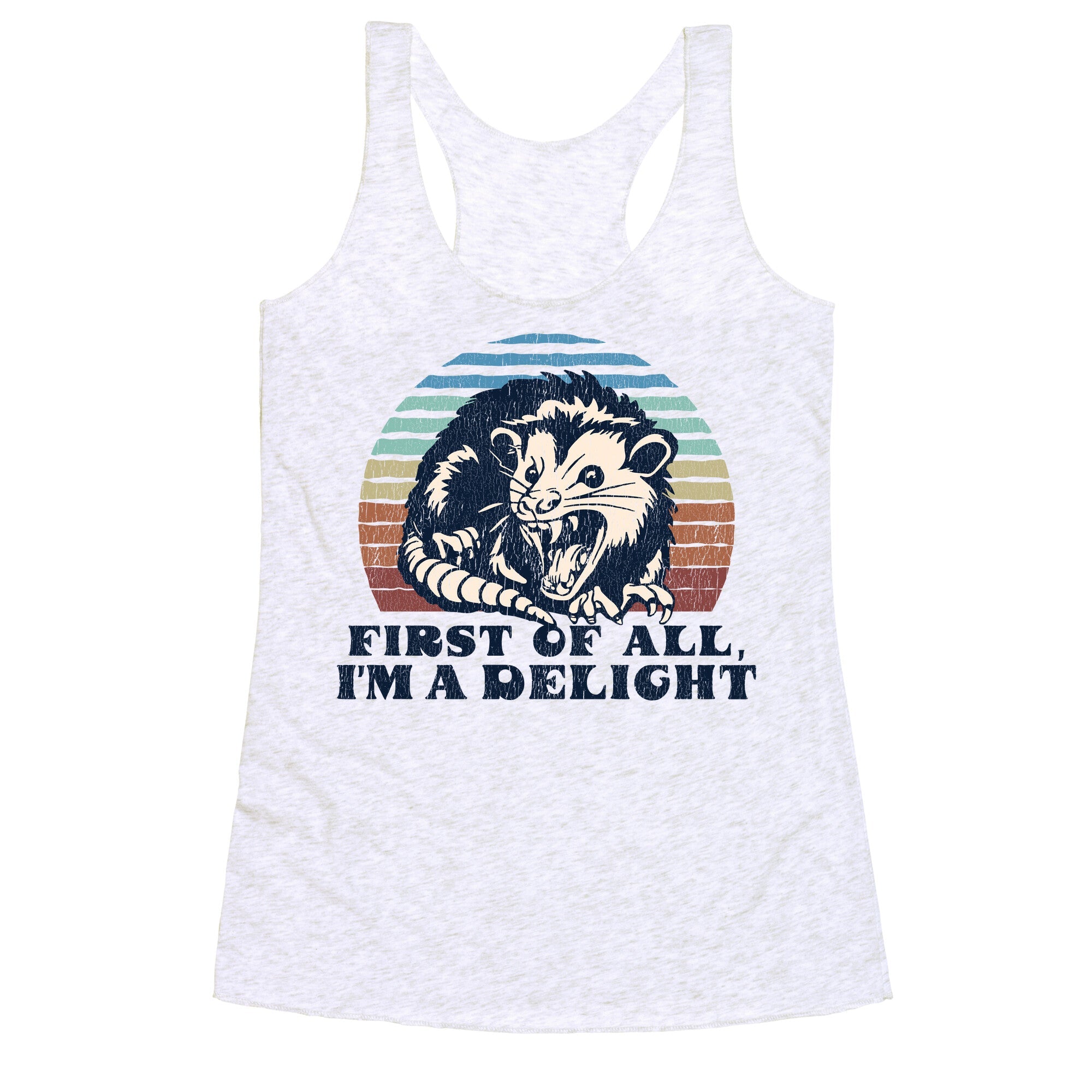 Delightful Unhinged Possum Racerback Tank