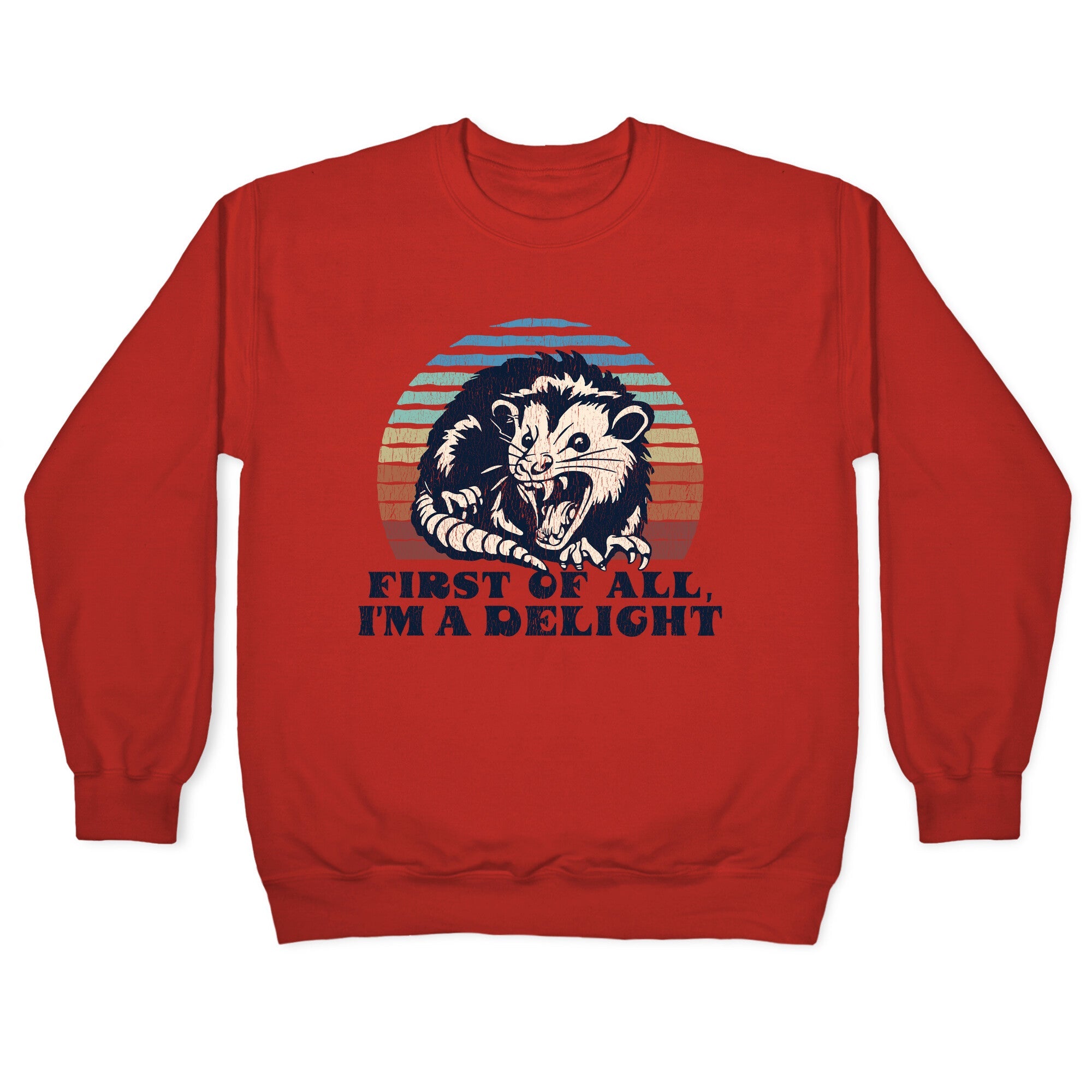 Delightful Unhinged Possum Crewneck Sweatshirt