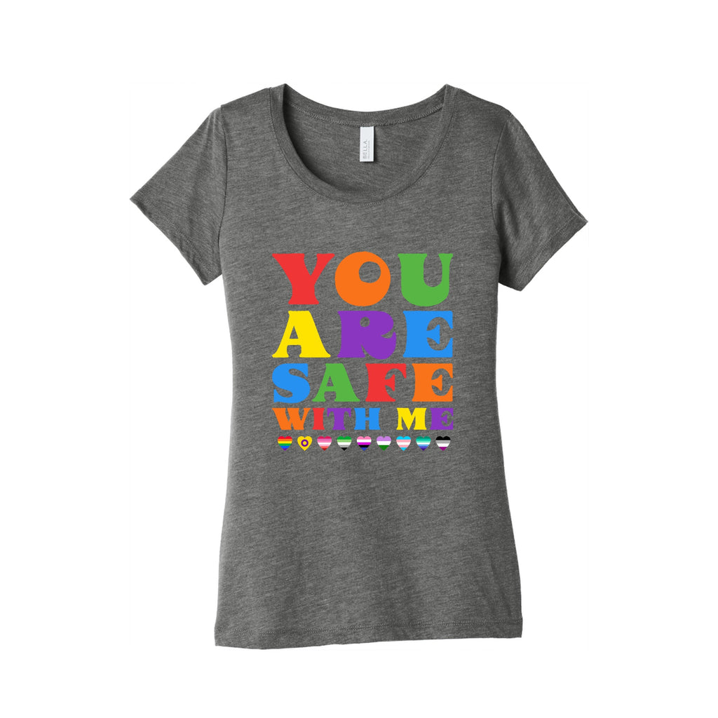 You Are Safe With Me Womens Triblend Tee