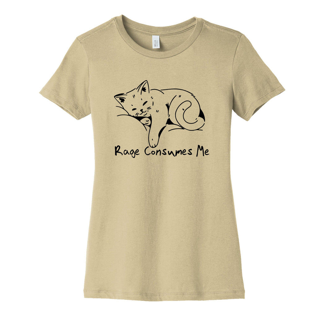 Rage Consumes Me Kitten Womens Cotton Tee