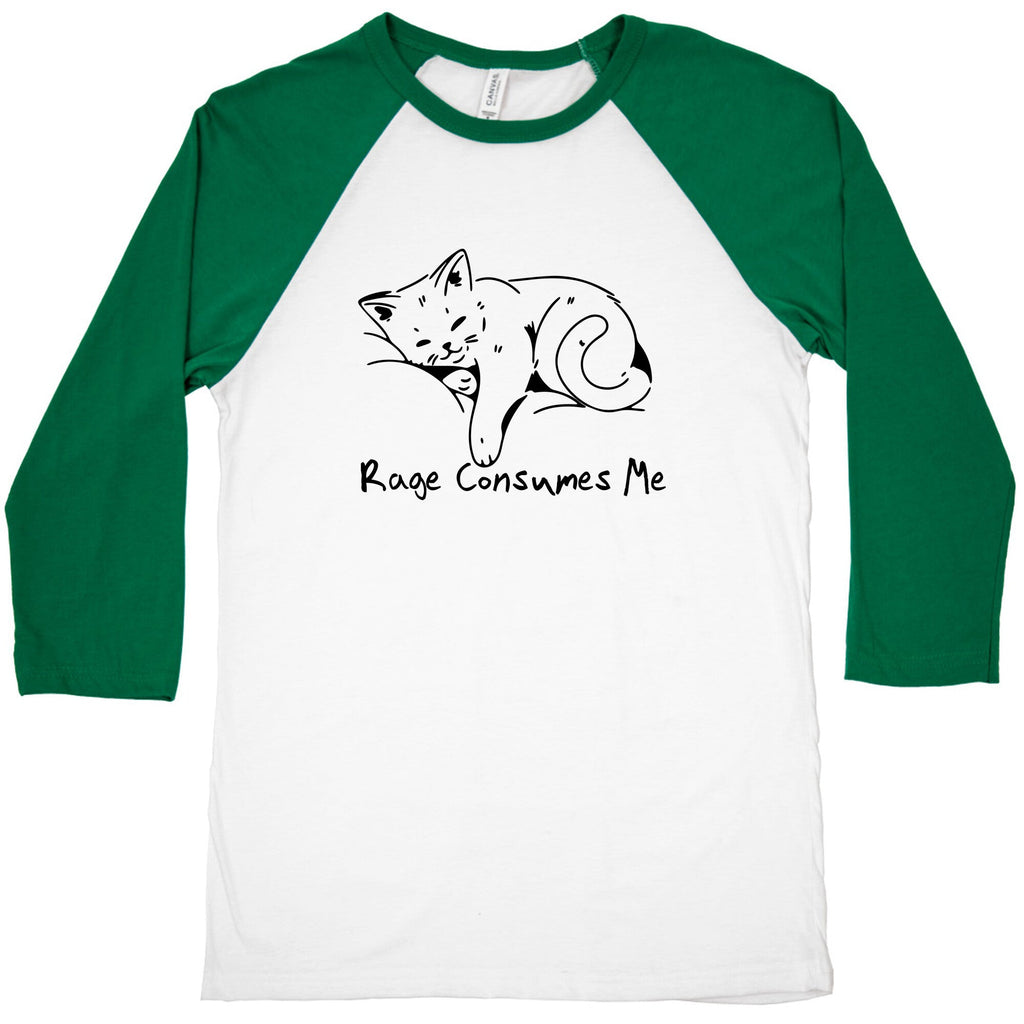 Rage Consumes Me Kitten Baseball Tee