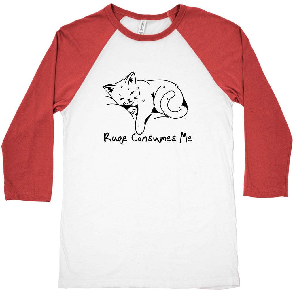 Rage Consumes Me Kitten Baseball Tee