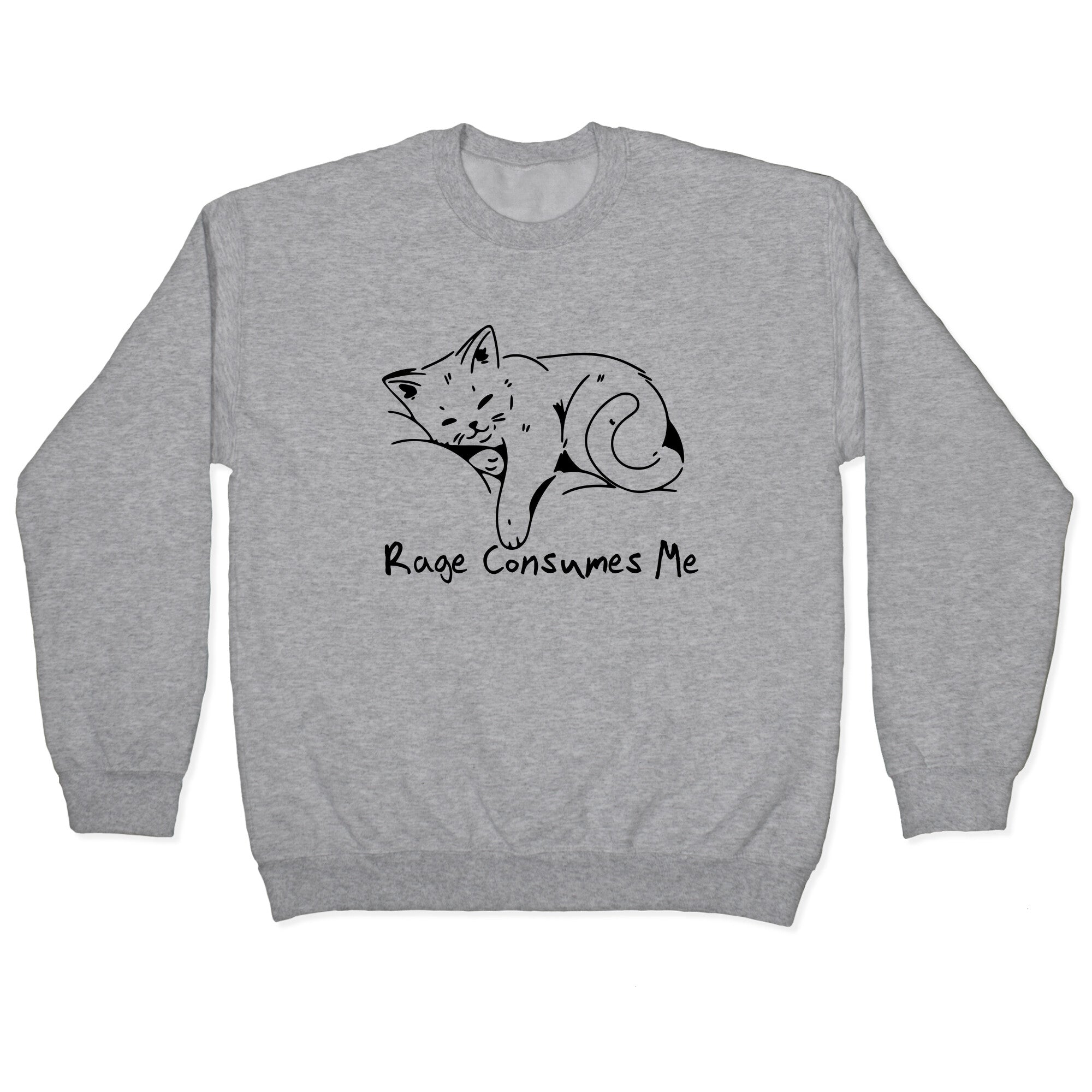 Rage Consumes Me Kitten Crewneck Sweatshirt