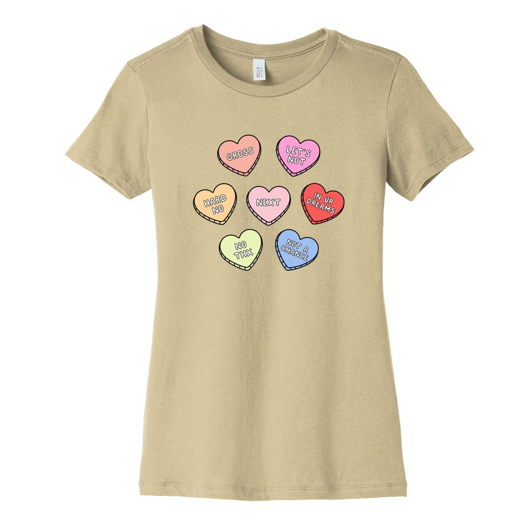 Sarcastic Candy Hearts Womens Cotton Tee