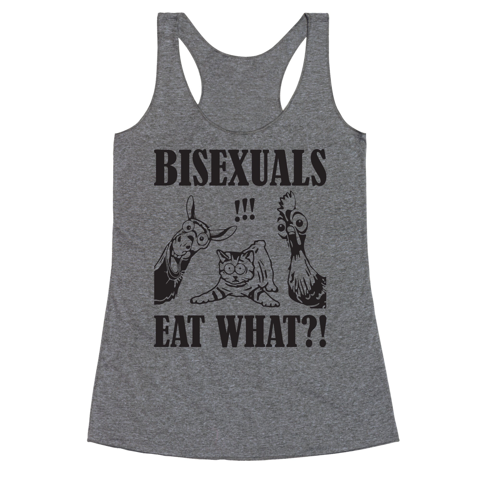 Bisexuals Eat What?! Racerback Tank