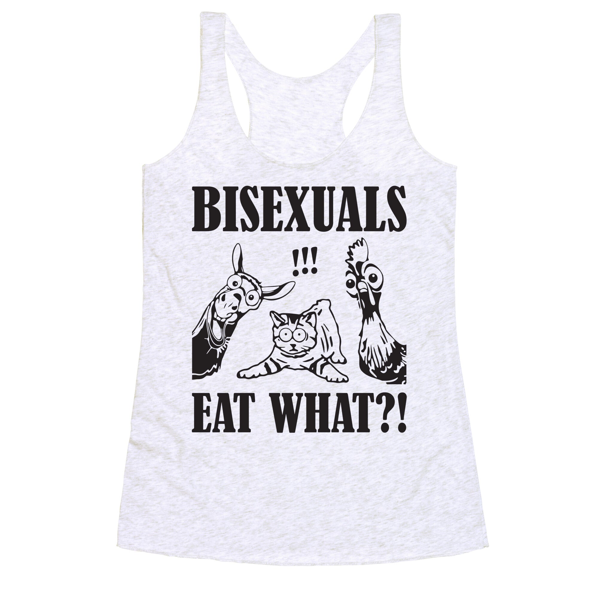Bisexuals Eat What?! Racerback Tank