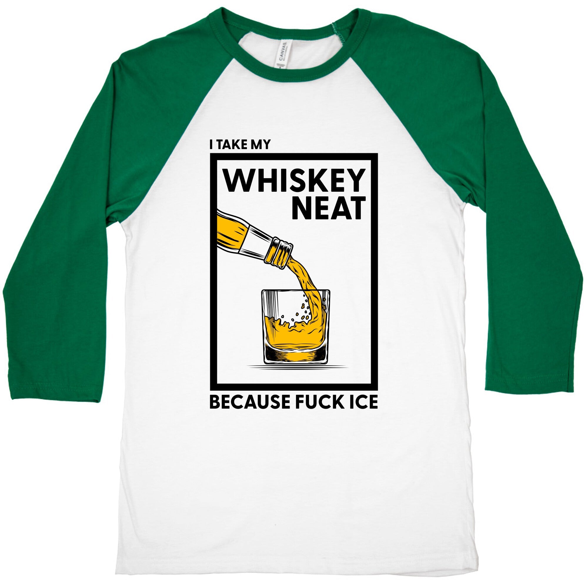 I Take My Whiskey Neat Because Fuck ICE Baseball Tee