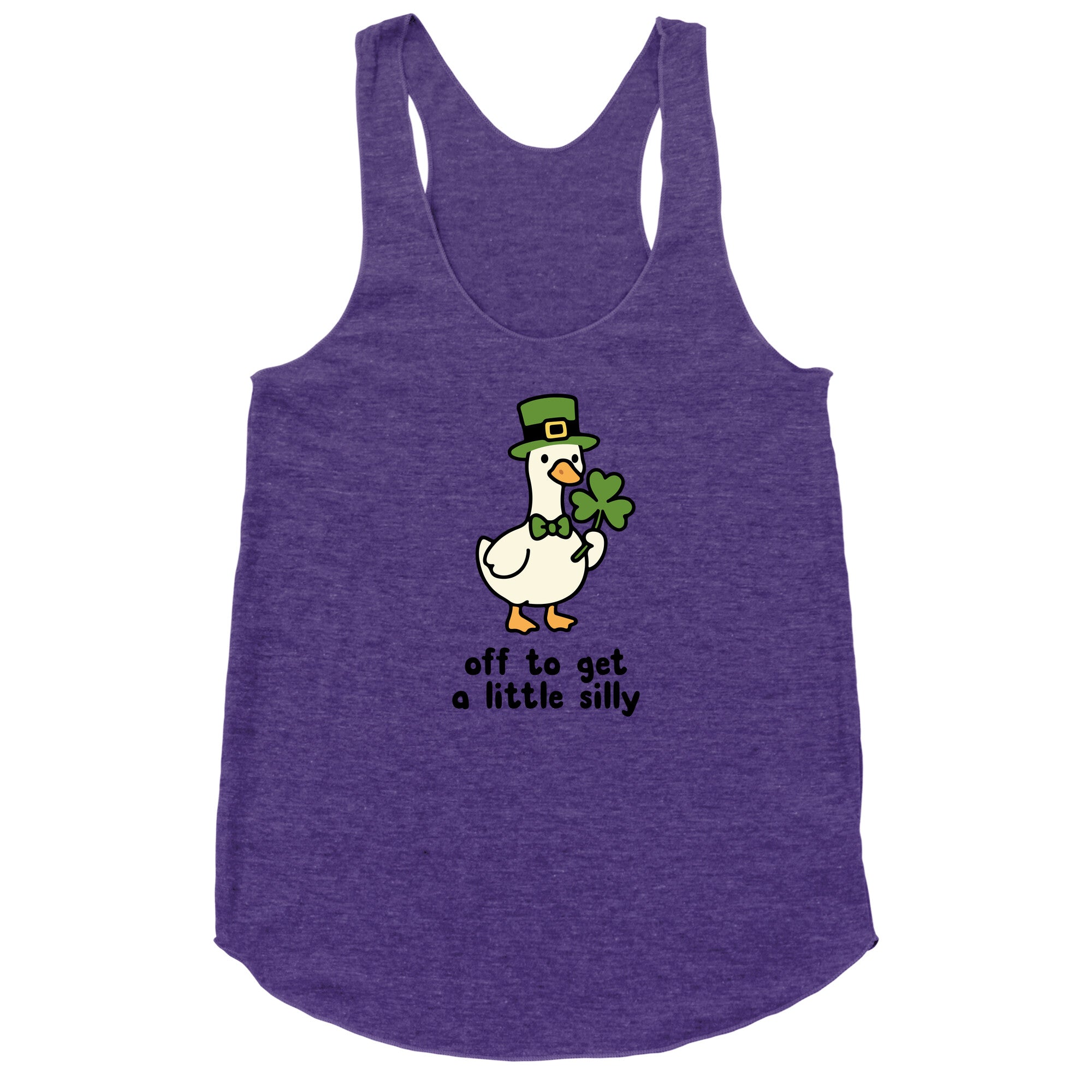 Saint Patricks Day Goose Racerback Tank