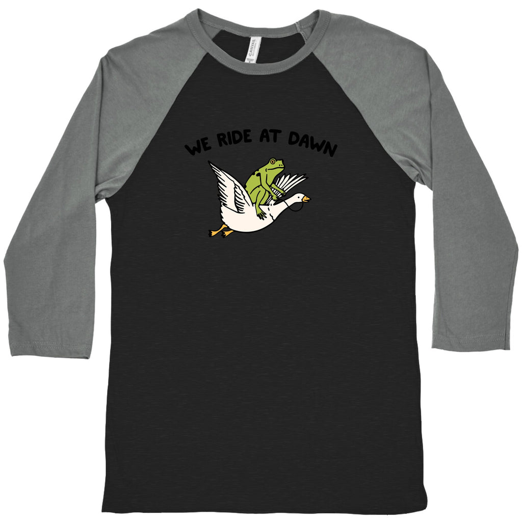 We Ride At Dawn Baseball Tee