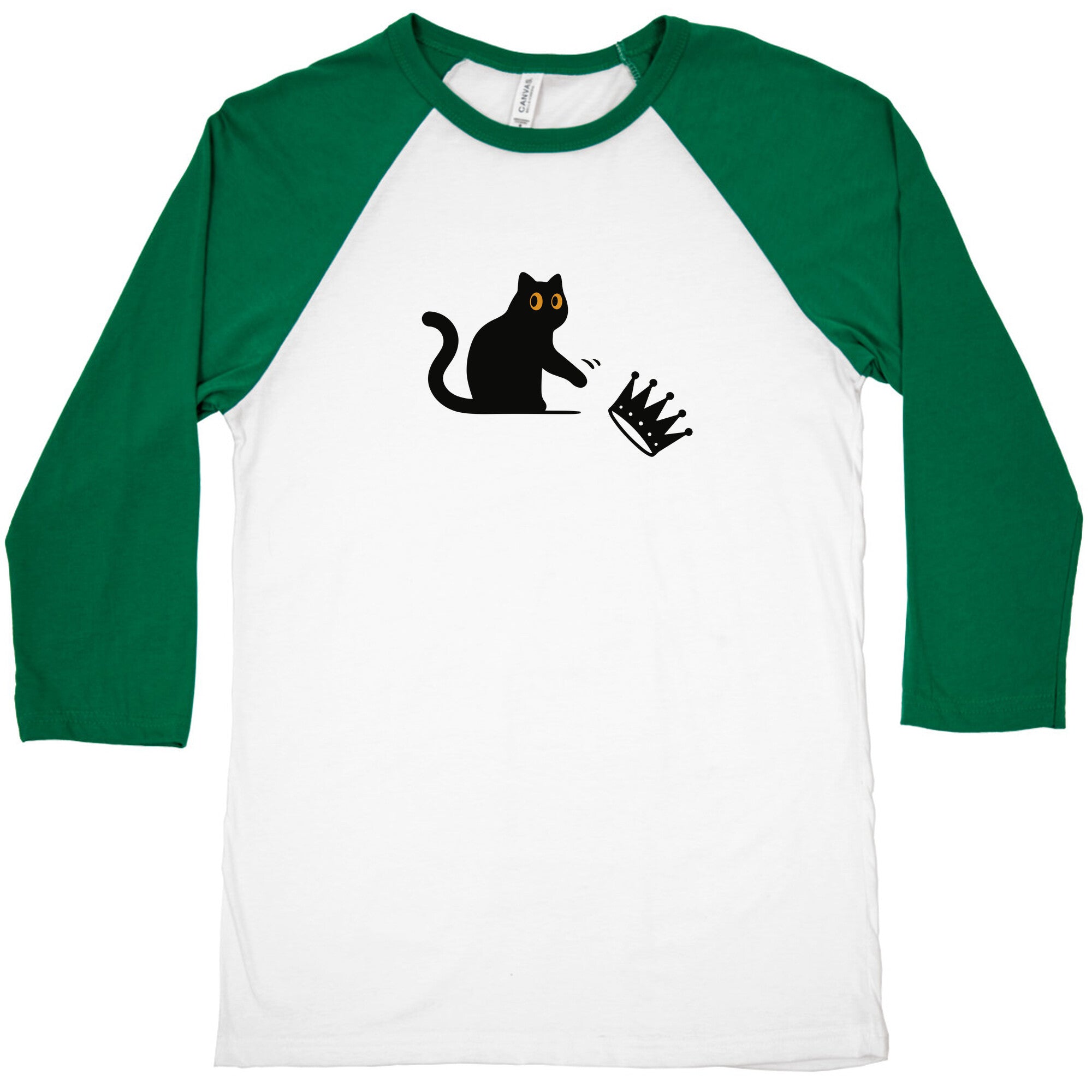 No Kings Cat Baseball Tee