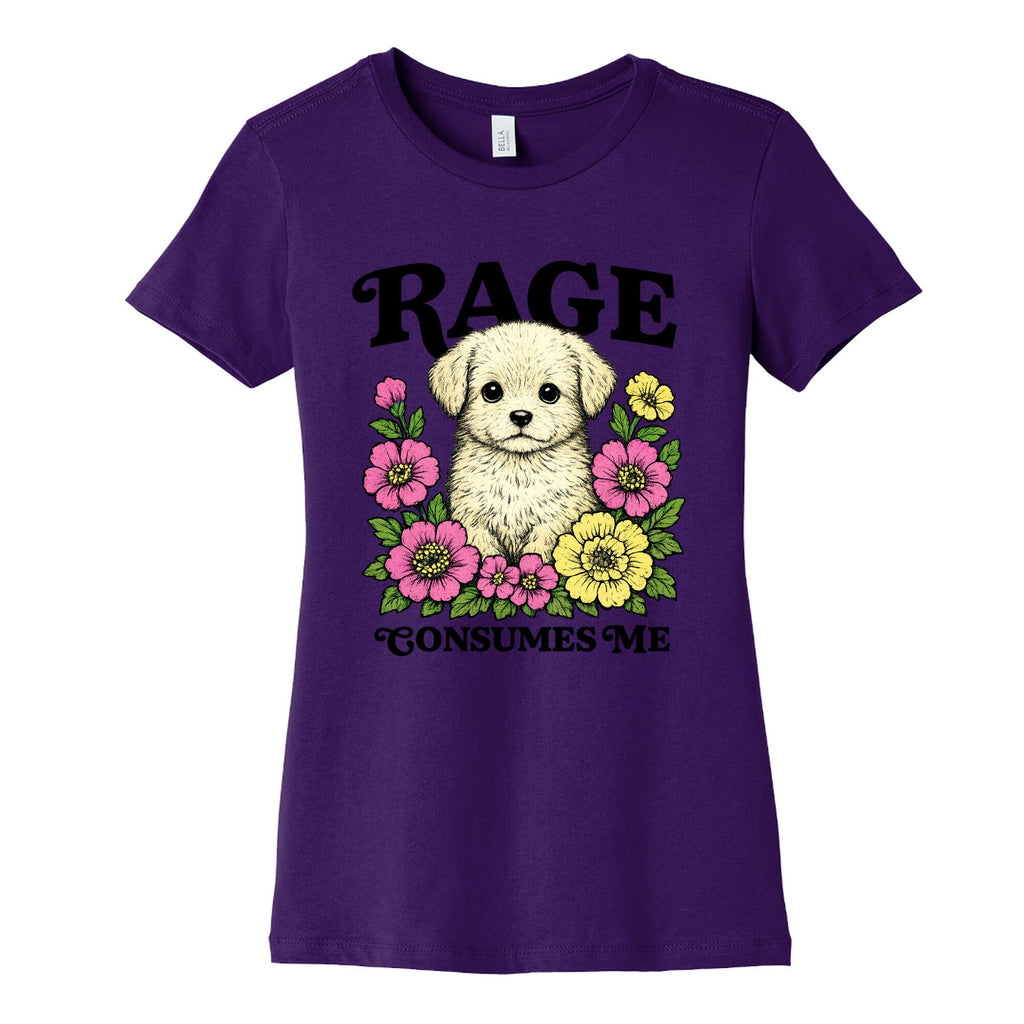 Rage Consumes Me Puppy Womens Cotton Tee
