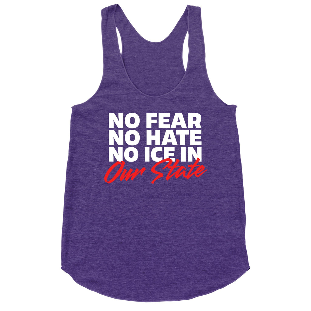 No ICE In Our State Racerback Tank