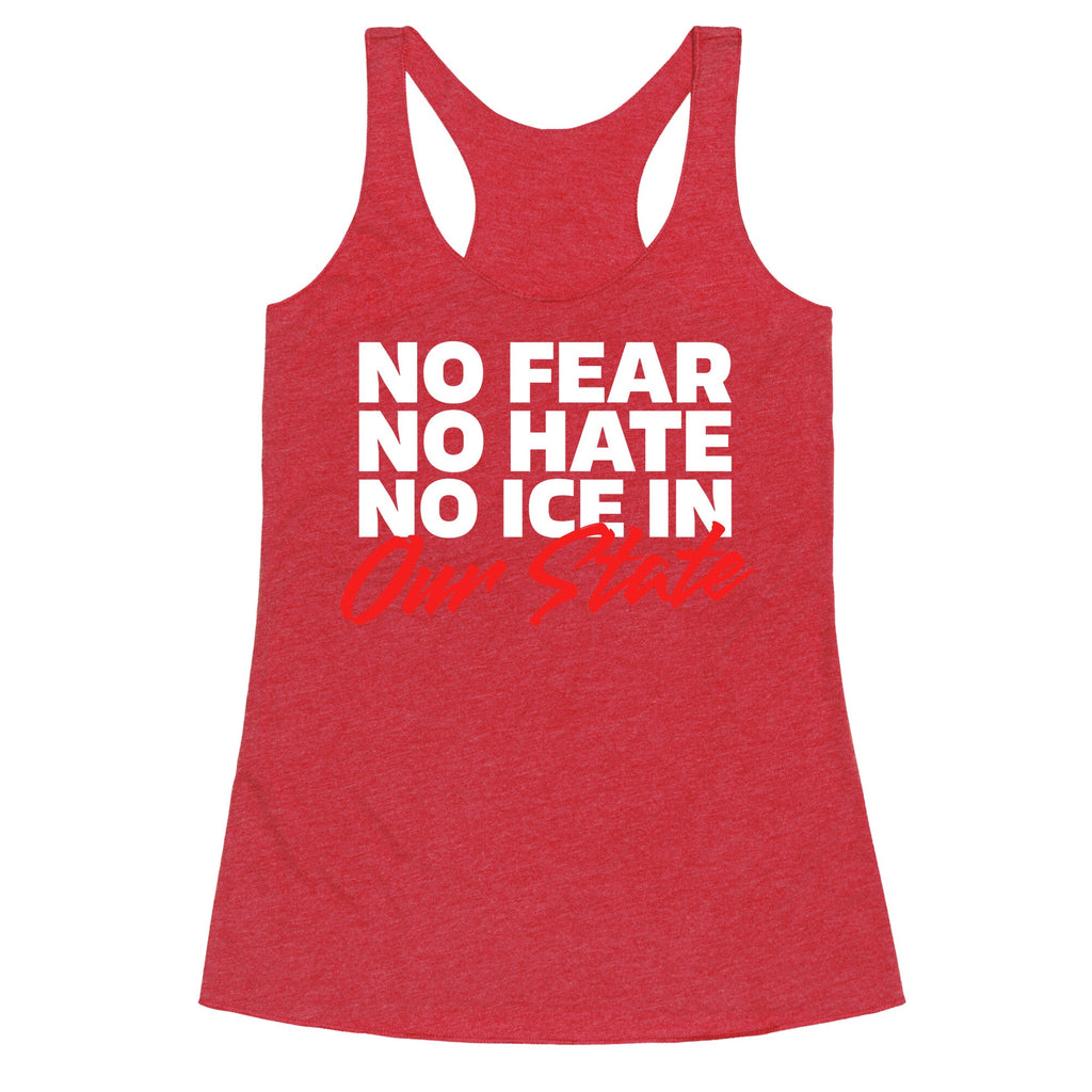 No ICE In Our State Racerback Tank