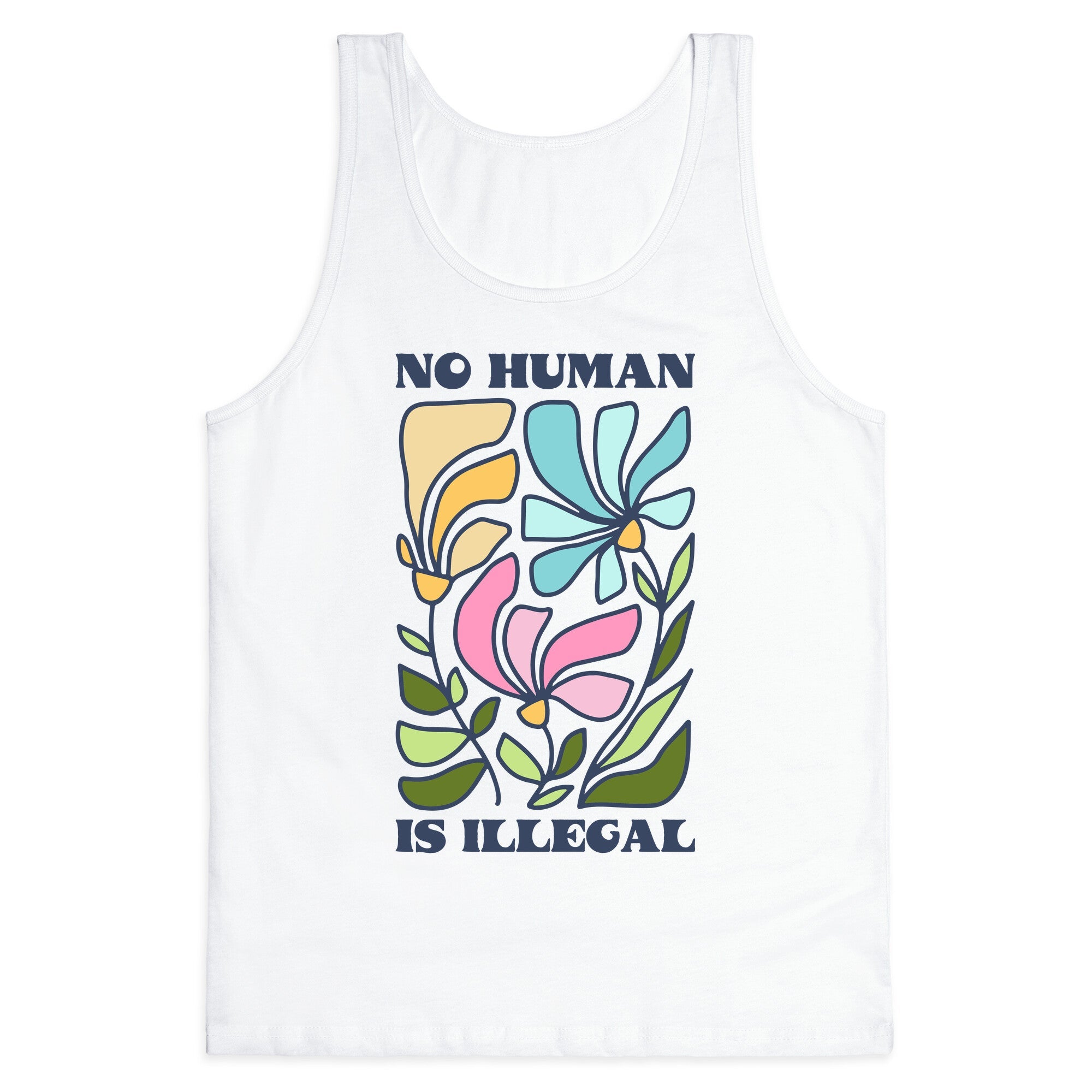 No Human Is Illegal Flowers Tank Top