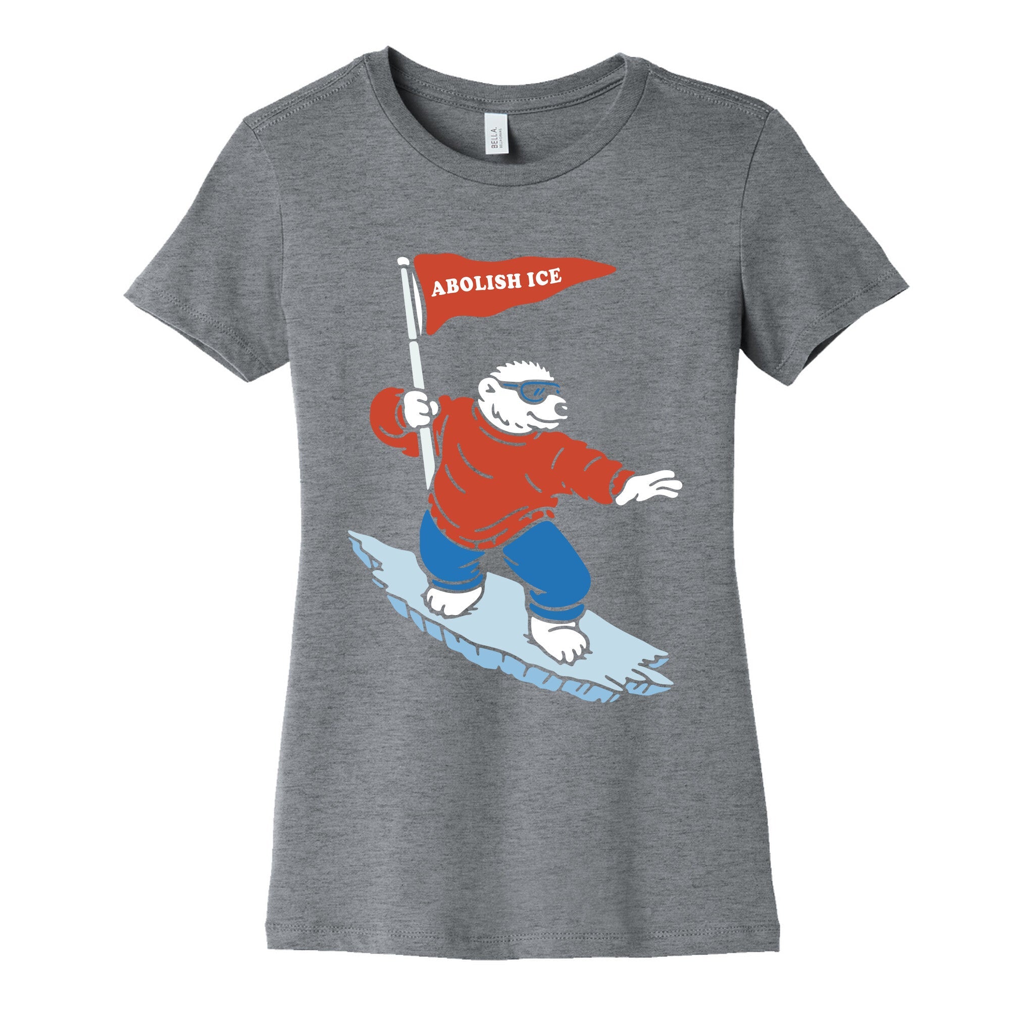 Abolish ICE Bear Womens Cotton Tee