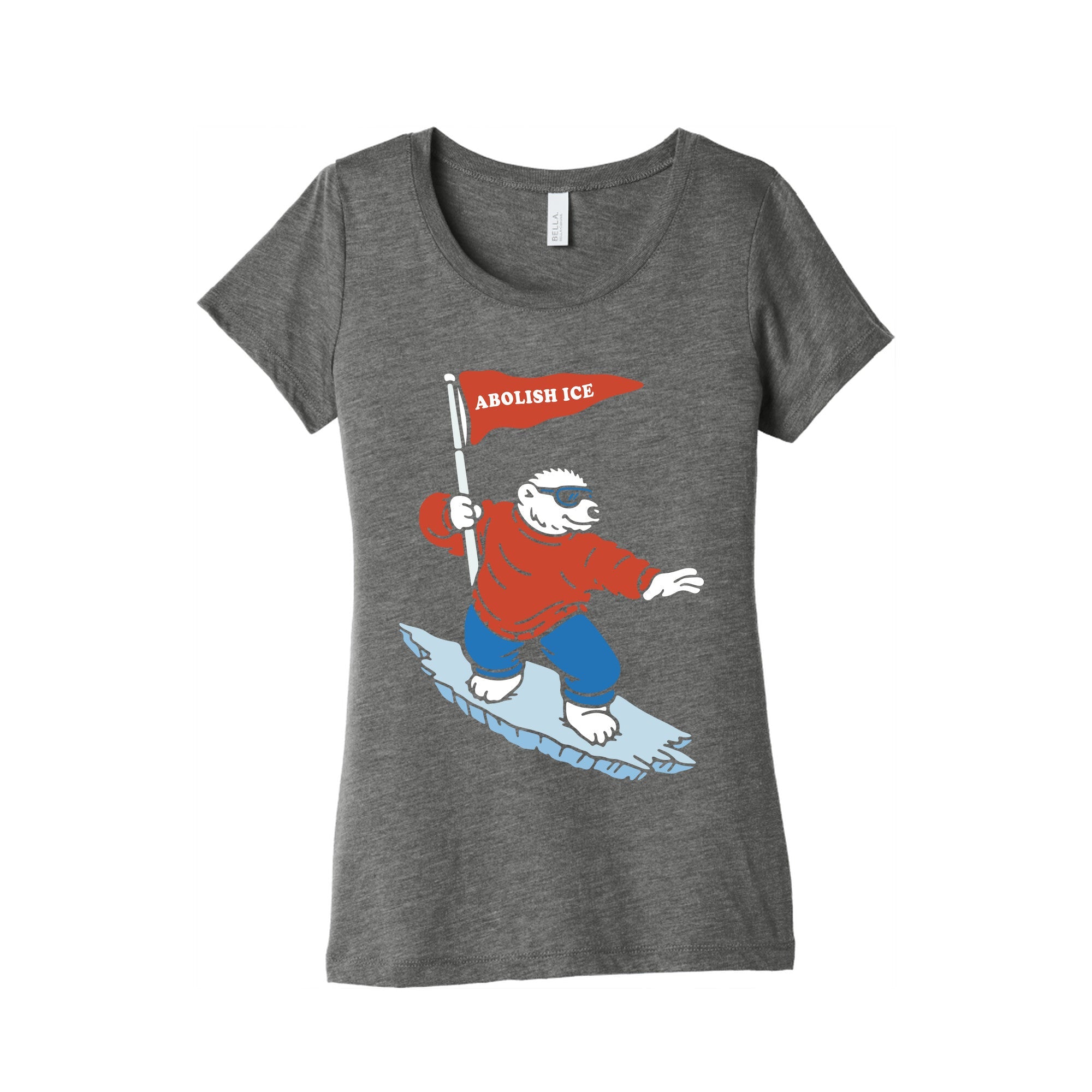 Abolish ICE Bear Womens Triblend Tee