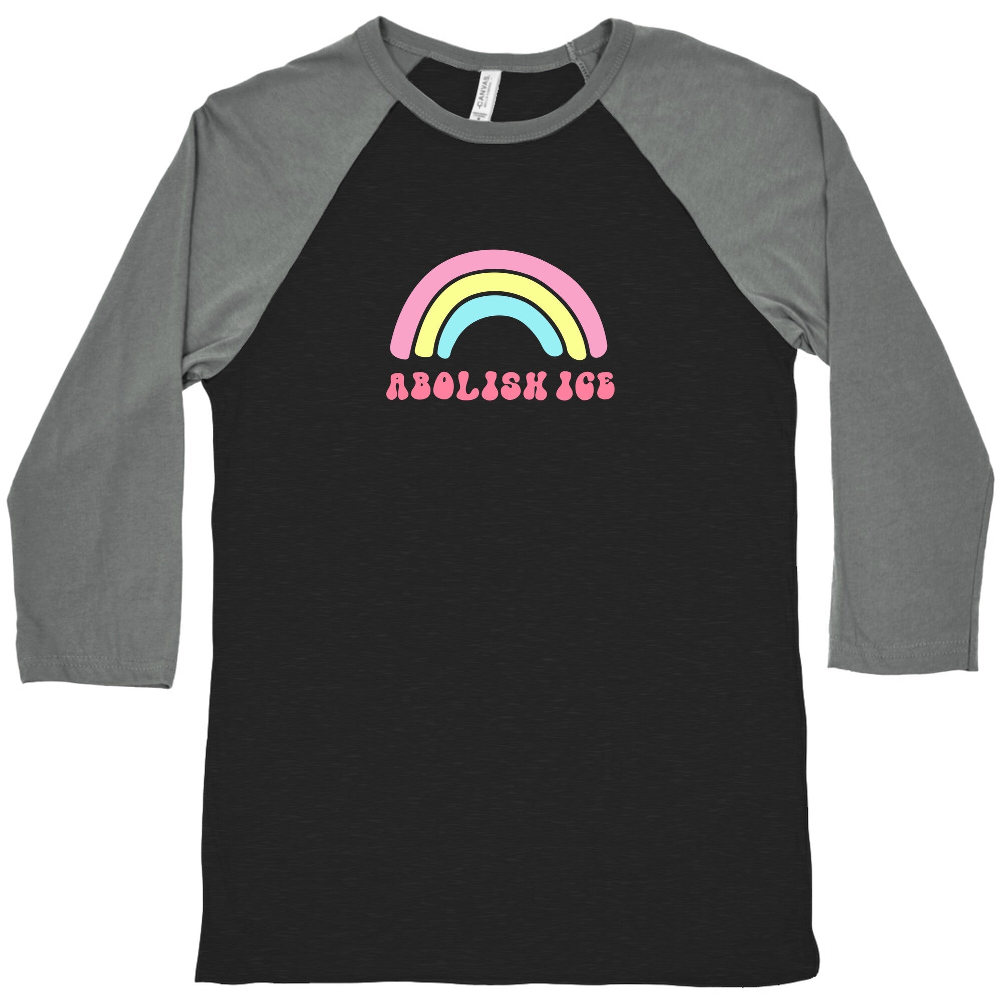 Abolish ICE Rainbow Baseball Tee