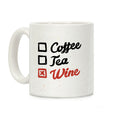 Coffee, Tea, And Wine Checklist Coffee Mug