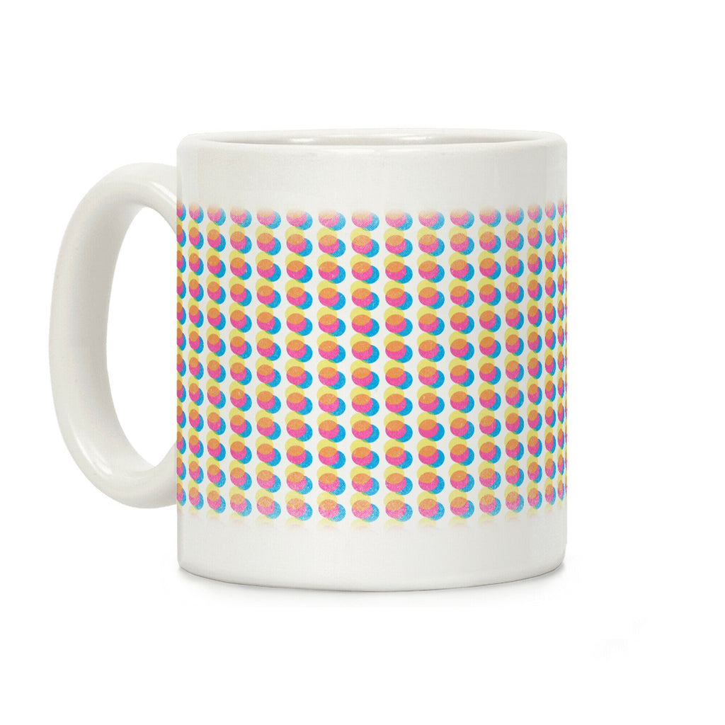 Cyan Magenta Yellow Polka Dot Pattern Coffee Mug