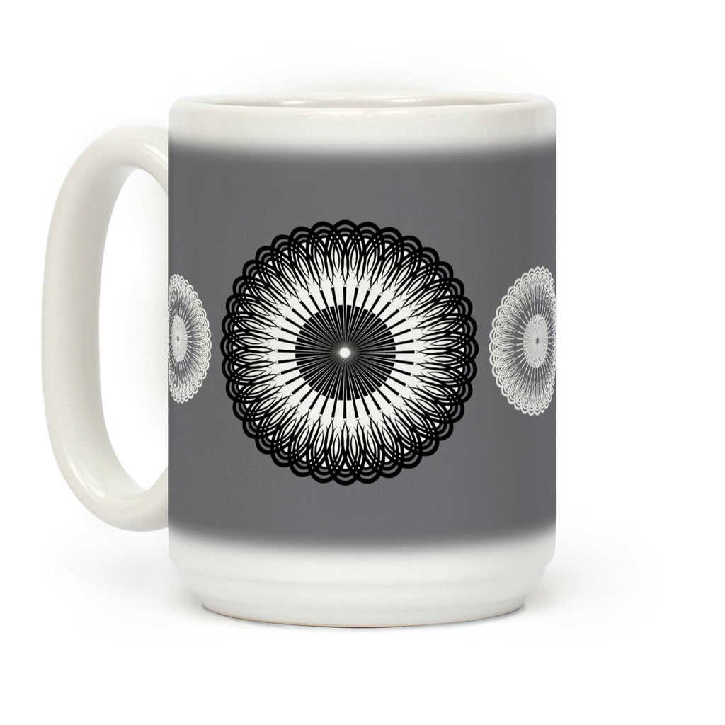 Black and White Flower Mandala Coffee Mug