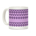 Faux Knitted Sweater Pink Pattern Coffee Mug