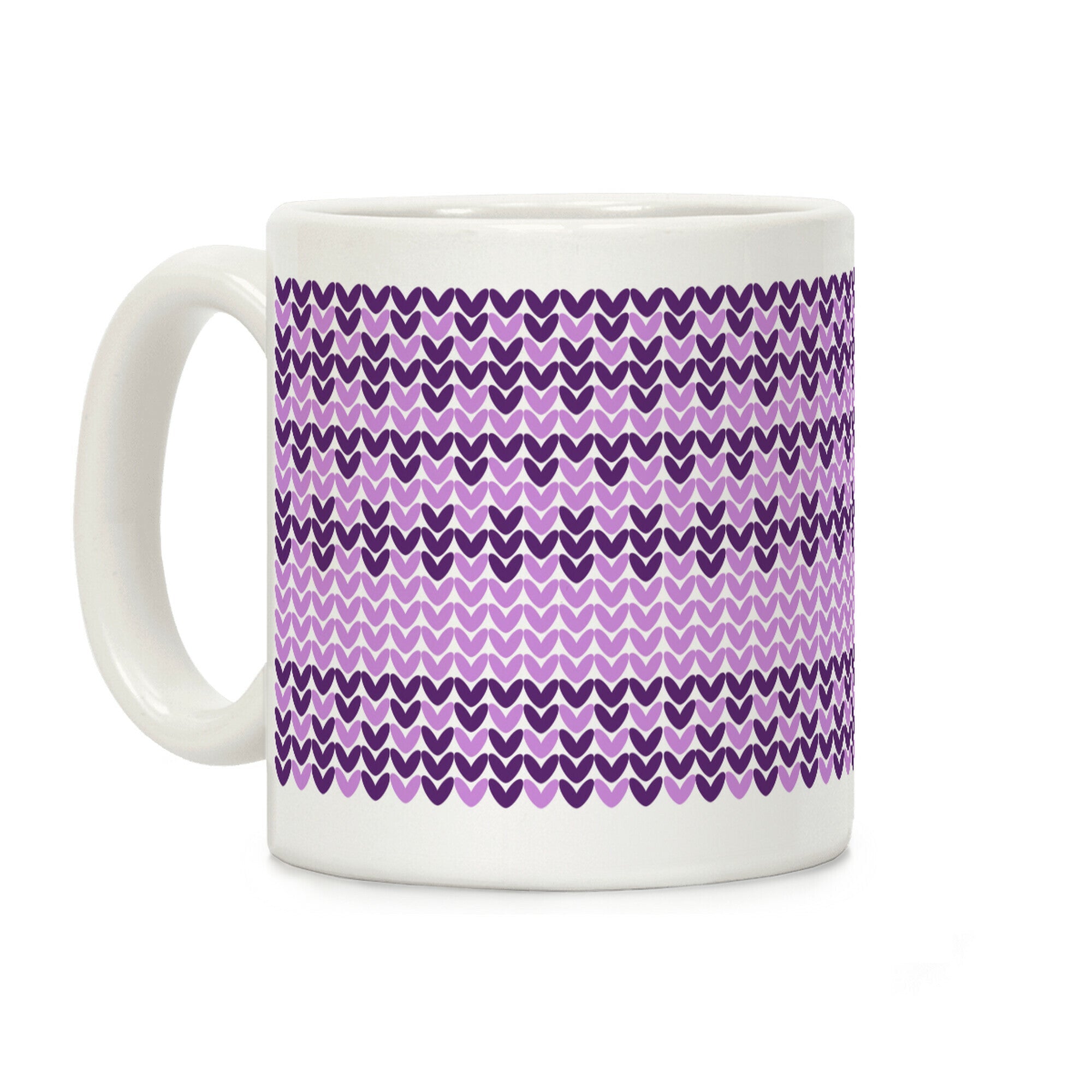 Faux Knitted Sweater Pink Pattern Coffee Mug