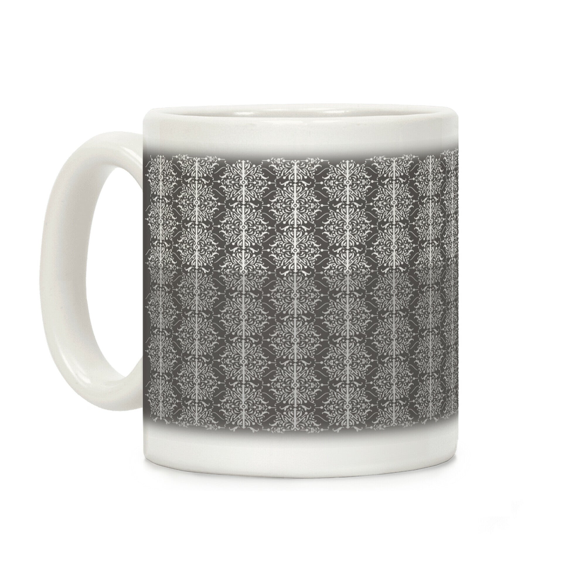 Gray and White Medieval Ombre Pattern Coffee Mug