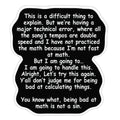 Being Bad at Math Is Not A Sin Sticker