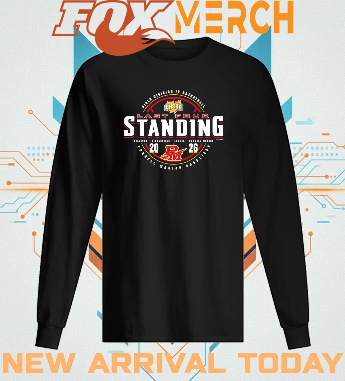 Purcell Marian Cavaliers 2026 OHSAA Girls Basketball DIV Last Four Standing t-shirt
