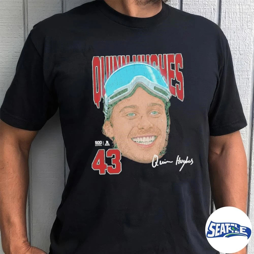 Quinn Hughes Minnesota Wild Goggles Signature shirt