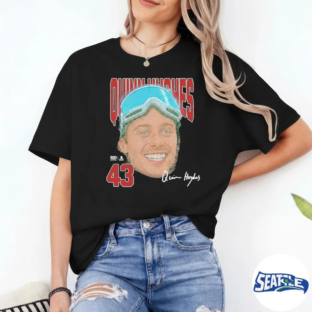 Quinn Hughes Minnesota Wild Goggles Signature shirt