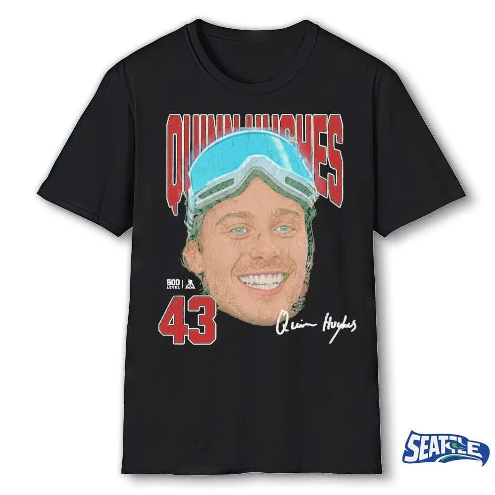 Quinn Hughes Minnesota Wild Goggles Signature shirt