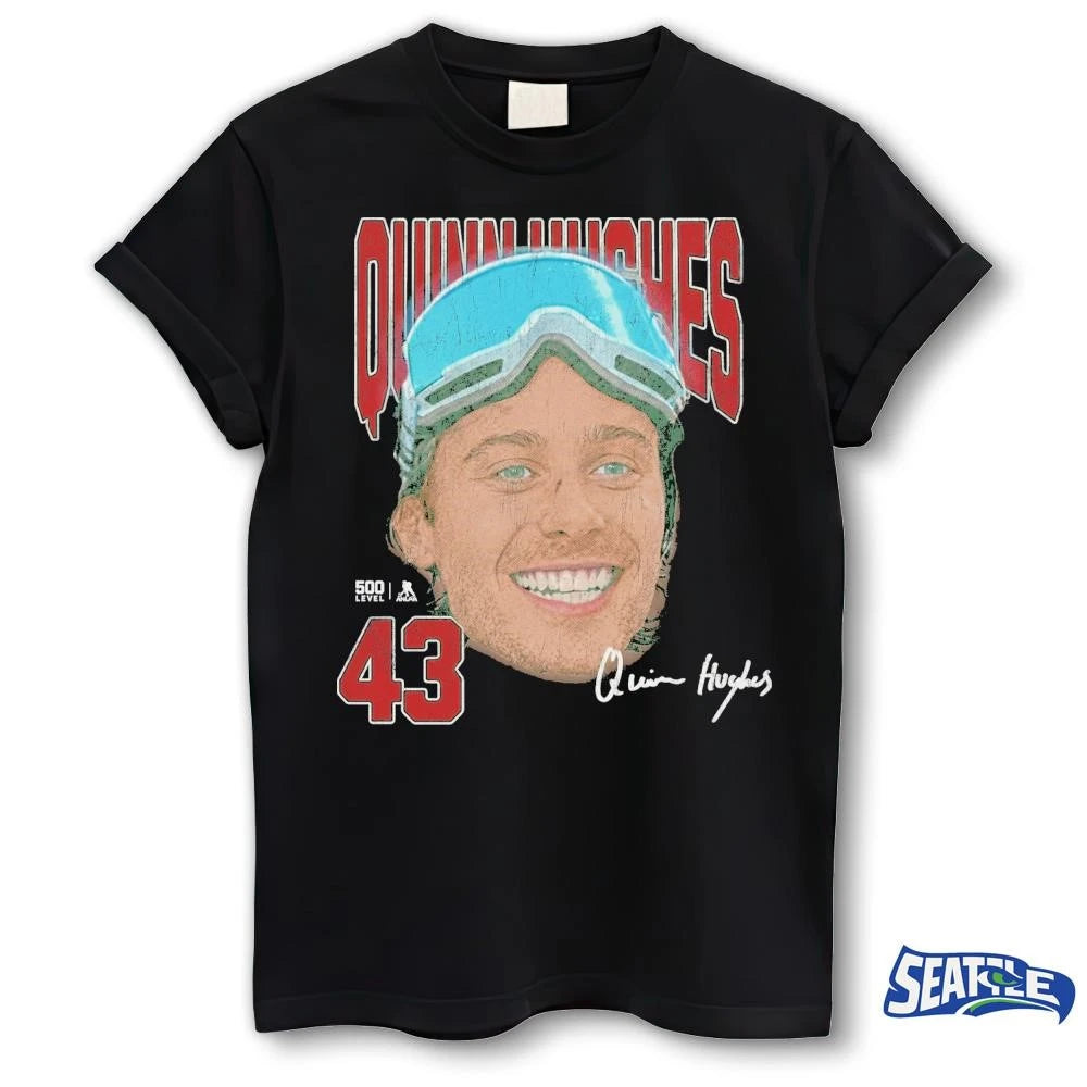 Quinn Hughes Minnesota Wild Goggles Signature shirt