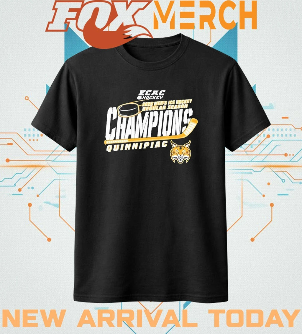 Quinnipiac Men’s Ice Hockey 2026 ECAC Regular Season Champions logo t-shirt