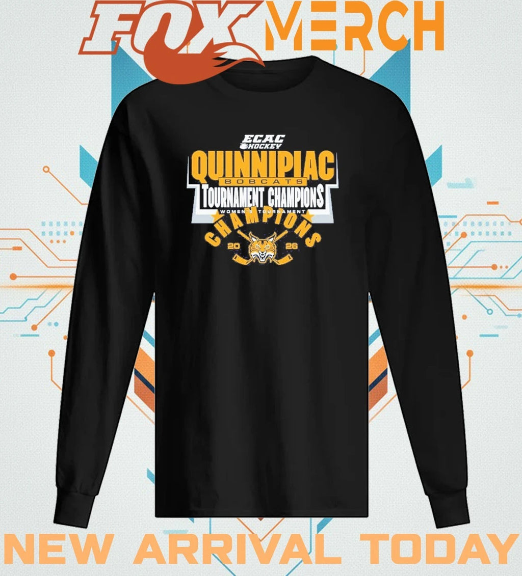 Quinnipiac University Women’s Hockey 2026 ECAC Tournament Champions t-shirt