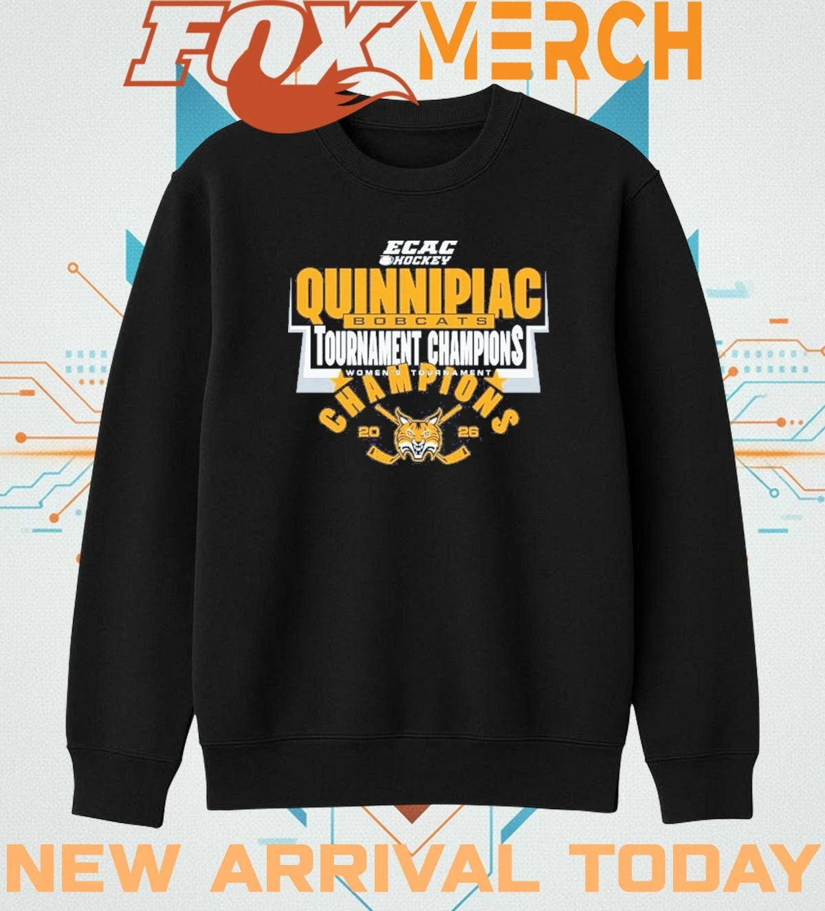 Quinnipiac University Women’s Hockey 2026 ECAC Tournament Champions t-shirt