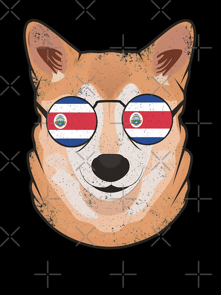 Vintage Patriotic Shiba Inu Costa Rican Flag by feether-store