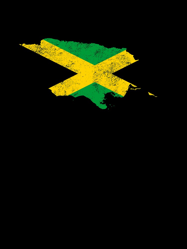 Jamaica Flag map tshirt distressed vintage by farhanhafeez