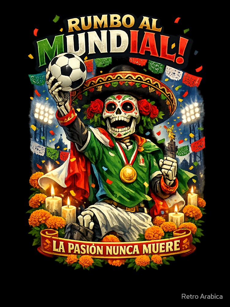 Mexican Day of the Dead Football Fan by Retro Arabica