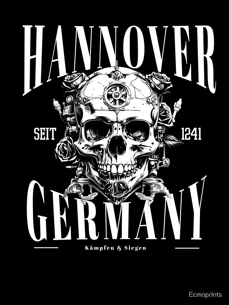Hannover lettering with skull by Ecmoprints