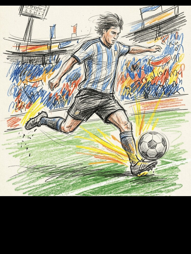 Dynamic Soccer Power Kick - Blue & White Jersey Style by TaiwanMemory