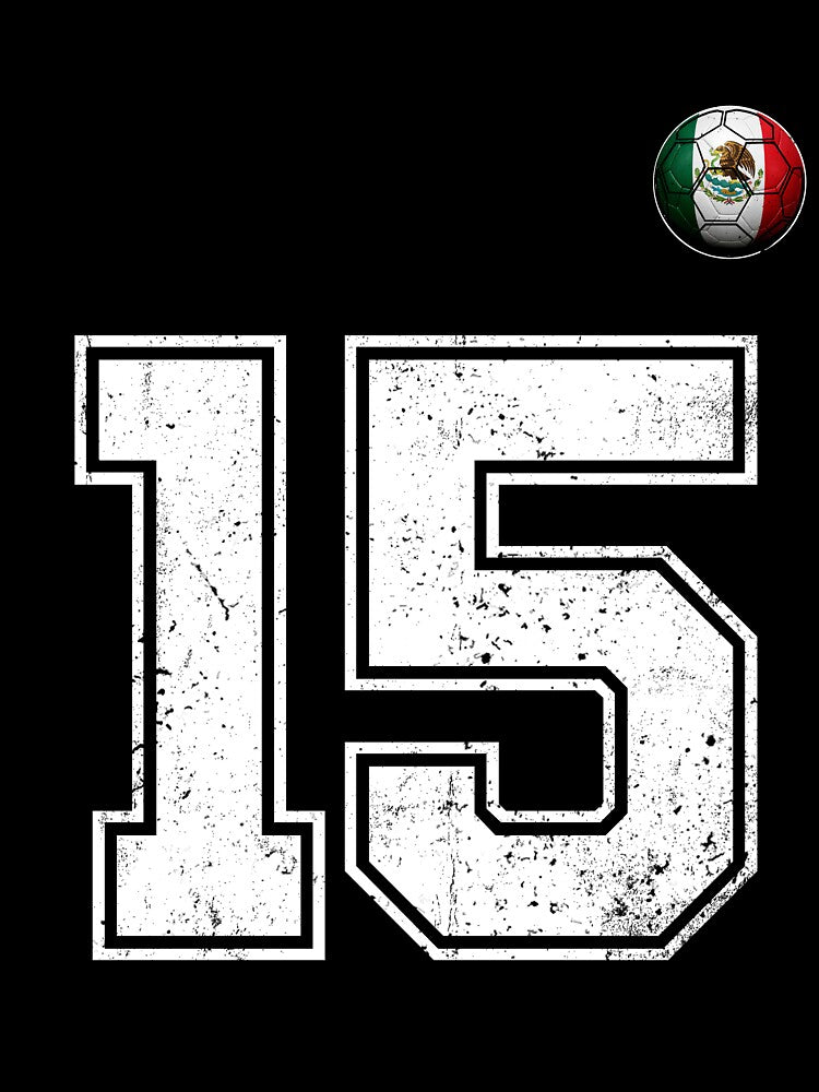 Number 15 Mexico Flag Football Fan by BernoNickel