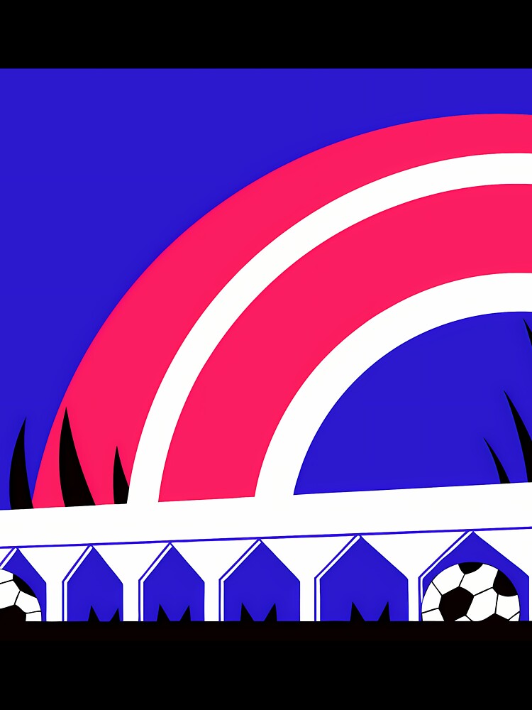Stylized Football Scene with Blue, Red, White by ART ATTACK ZONE