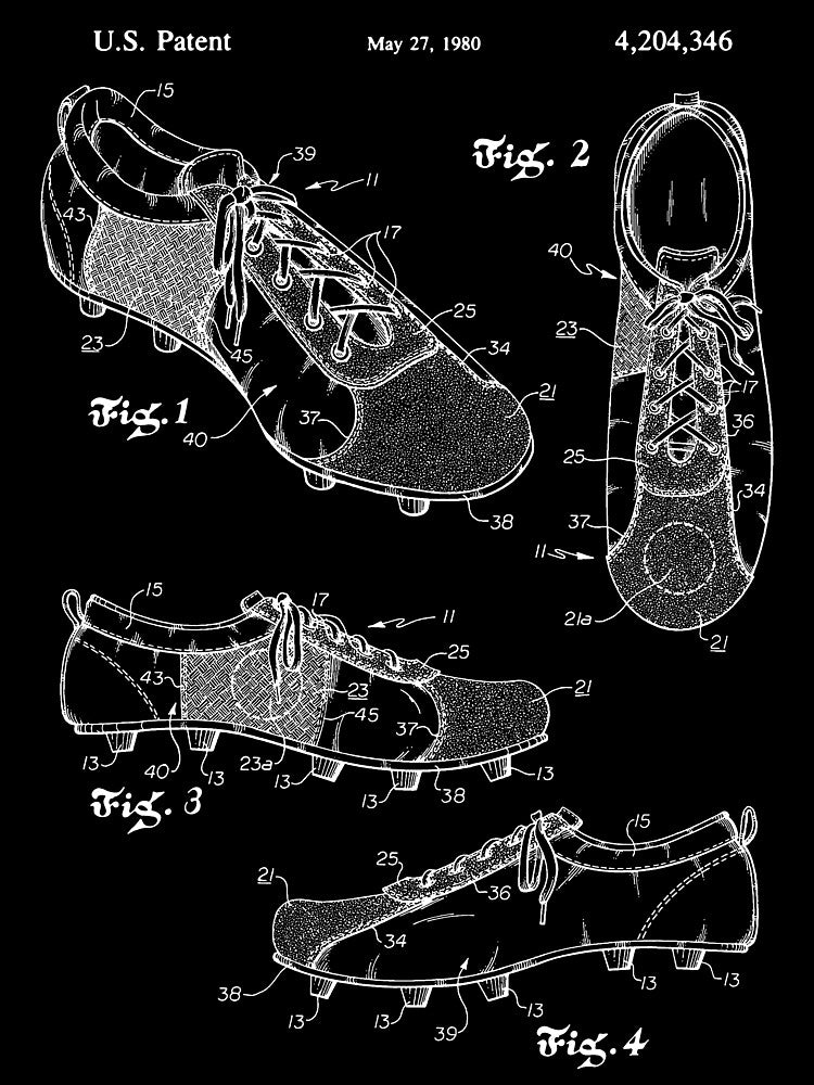 Football (Soccer) Cleats Patent - Blueprint by FinlayMcNevin