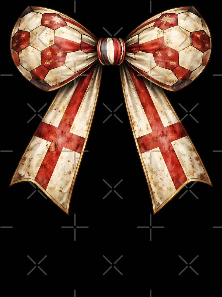 Patriotic Soccer England Flag Patterned Fan Coquette Vintage Bow by MuniraWearify