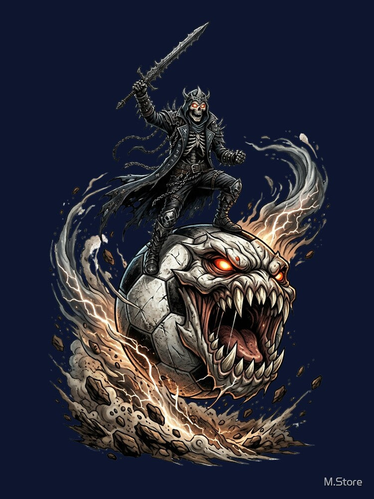 Evil Soccer Monster Skeleton Dark Fantasy Art by M.Store