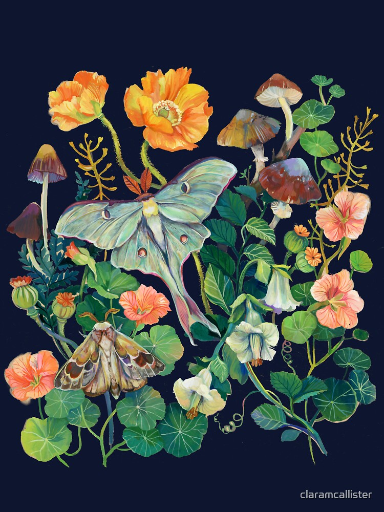 Floral Luna Moth by claramcallister